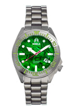Shield Atlantis Abalone Bracelet Watch w/Date - Green - SLDSH108-3