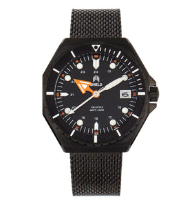 Shield Marius Bracelet Men's Diver Watch w/Date - Black