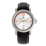Shield Berge Leather-Band Men's Diver Watch - Silver