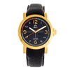 Shield Berge Leather-Band Men's Diver Watch - Gold/Black