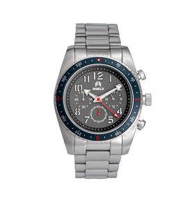 Shield Exley Bracelet Men's Chronograph Diver Watch - Navy/Grey