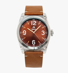 Shield Cavern Strap Watch - Brown