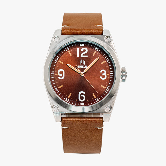 Shield Cavern Strap Watch - Brown