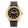 Shield Shaw Leather-Band Men's Diver Watch w/Date - Gold/Black