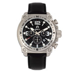 Shield Tesei Chronograph Leather-Band Men's Diver Watch w/Date - Silver/Black