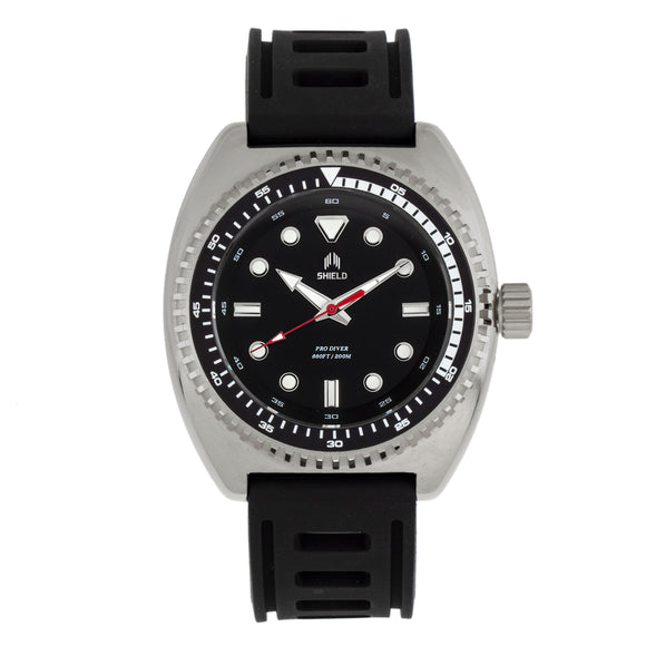 Shield Dreyer Men's Diver Strap Watch - Silver/Black