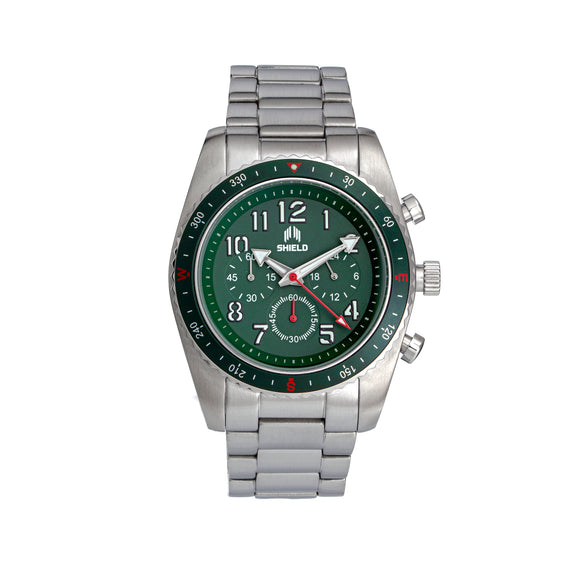 Shield Exley Bracelet Men's Chronograph Diver Watch - Green