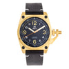 Shield Pascal Leather-Band Men's Diver Watch - Black/Gold