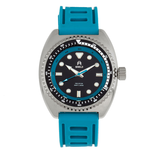 Shield Dreyer Men's Diver Strap Watch - Silver/Teal
