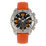 Shield Tesei Chronograph Leather-Band Men's Diver Watch w/Date - Silver/Orange