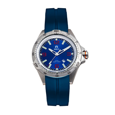 Shield Vessel Strap Watch w/Date - Dark Blue - SLDSH112-5