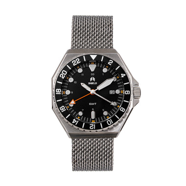 Shield Marco Bracelet Watch w/Date - Black - SLDSH116-1