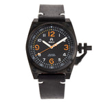 Shield Pascal Leather-Band Men's Diver Watch - Black