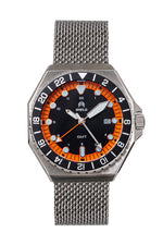 Shield Marco Bracelet Watch w/Date - Black/Orange