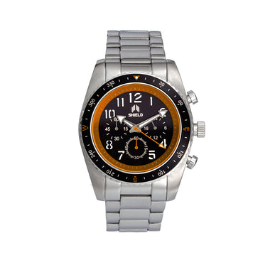 Shield Exley Bracelet Men's Chronograph Diver Watch - Black/Orange