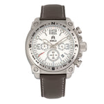 Shield Tesei Chronograph Leather-Band Men's Diver Watch w/Date - Silver/Grey