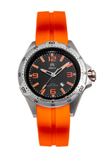 Shield Vessel Strap Watch w/Date - Orange