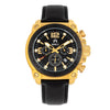 Shield Tesei Chronograph Leather-Band Men's Diver Watch w/Date - Gold/Black