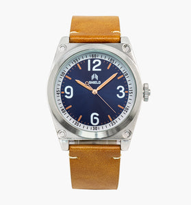 Shield Cavern Strap Watch - Camel/Blue-Black