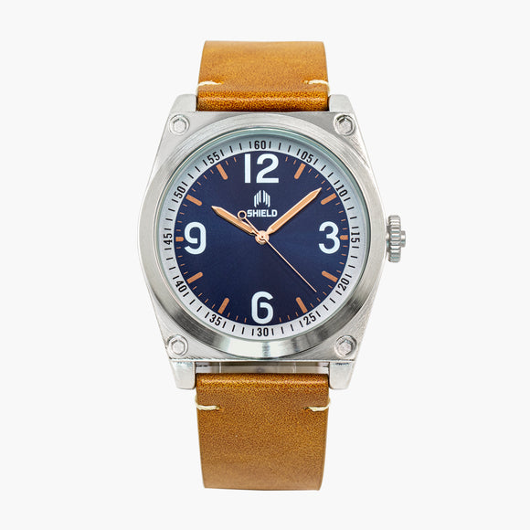 Shield Cavern Strap Watch - Camel/Blue-Black