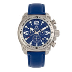 Shield Tesei Chronograph Leather-Band Men's Diver Watch w/Date - Silver/Blue