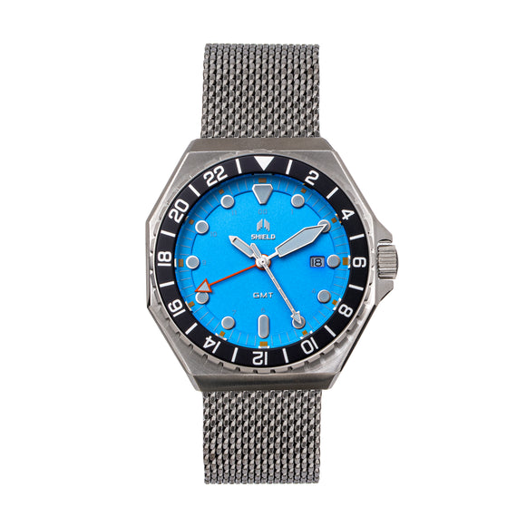 Shield Marco Bracelet Watch w/Date - Light Blue - SLDSH116-3