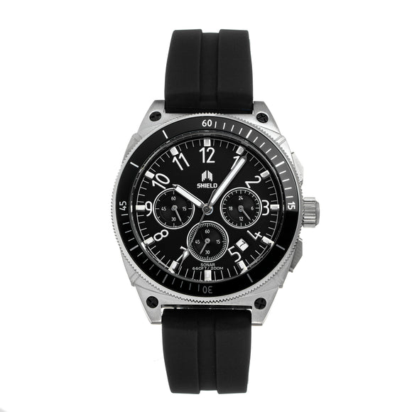 Shield Sonar Chronograph Strap Watch w/Date - Black/Silver - SLDSH113-1