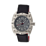 Shield Pilecki Leather-Band Swiss Mens Diver Watch - Silver/Grey