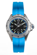 Shield Vessel Strap Watch w/Date - Light Blue