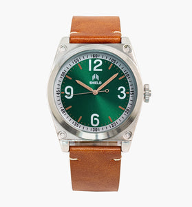 Shield Cavern Strap Watch - Tan/Green