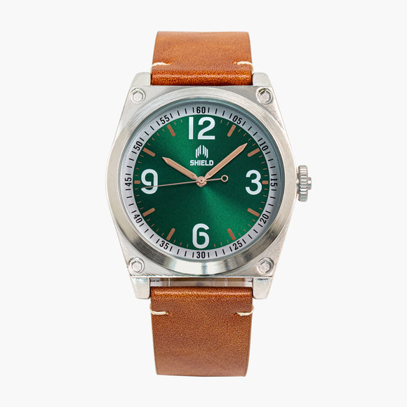Shield Cavern Strap Watch - Tan/Green