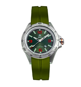 Shield Vessel Strap Watch w/Date - Green - SLDSH112-4