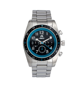 Shield Exley Bracelet Men's Chronograph Diver Watch - Black/Blue