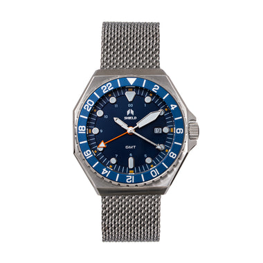 Shield Marco Bracelet Watch w/Date - Navy - SLDSH116-6