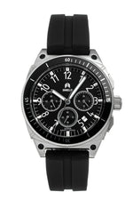 Shield Sonar Chronograph Strap Watch w/Date - Black/Silver
