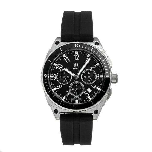 Shield Sonar Chronograph Strap Watch w/Date - Black/Silver