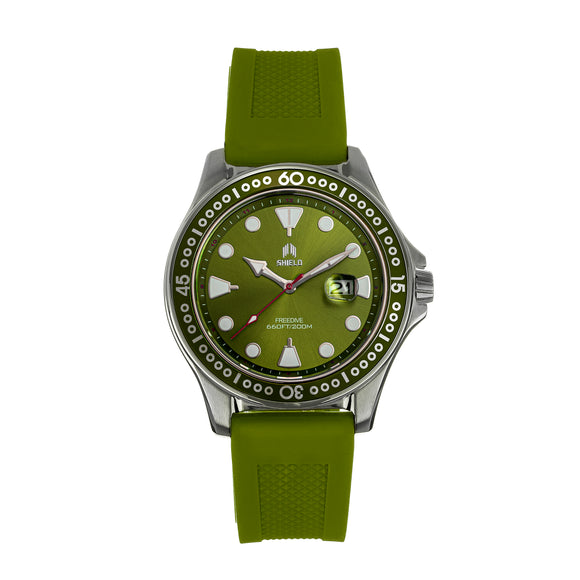 Shield Freedive Strap Watch w/Date - Green - SLDSH115-3