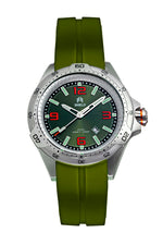 Shield Vessel Strap Watch w/Date - Green