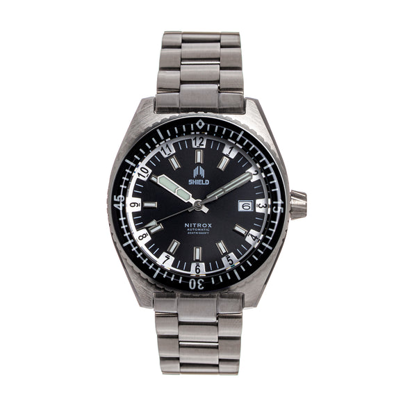 Shield Nitrox Bracelet Watch w/Date - Black - SLDSH114-1