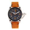 Shield Pascal Leather-Band Men's Diver Watch - Camel/Black