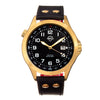 Shield Palau Leather-Band Men's Diver Watch w/Date - Gold/Black