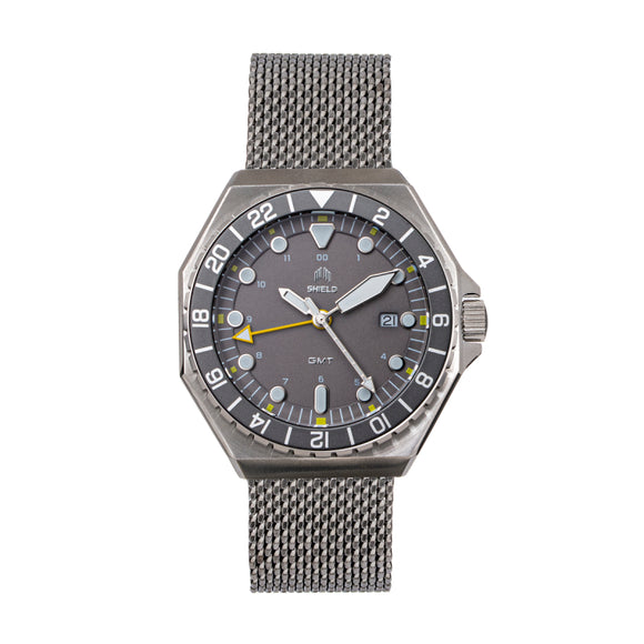 Shield Marco Bracelet Watch w/Date - Grey