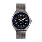 Shield Marco Bracelet Watch w/Date - Black/Blue - SLDSH116-5