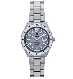 Shield Condor Bracelet Watch w/Date - Gray - SLDSH118-3