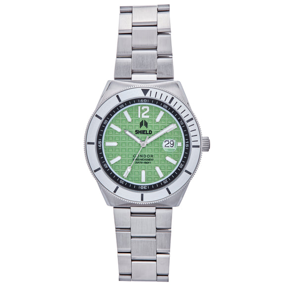 Shield Condor Bracelet Watch w/Date - Green - SLDSH118-4