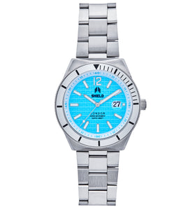 Shield Condor Bracelet Watch w/Date - Blue - SLDSH118-5