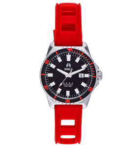 Shield Reef Strap Watch w/Date - Red - SLDSH119-2