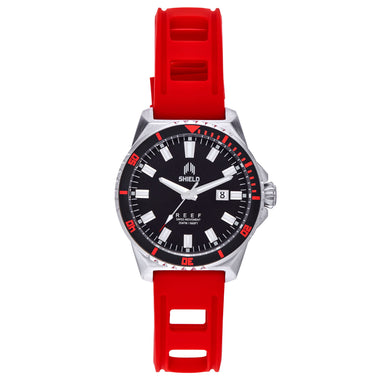 Shield Reef Strap Watch w/Date - Red - SLDSH119-2