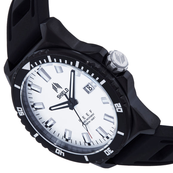 Shield Reef Strap Watch w/Date - Black/White - SLDSH119-7